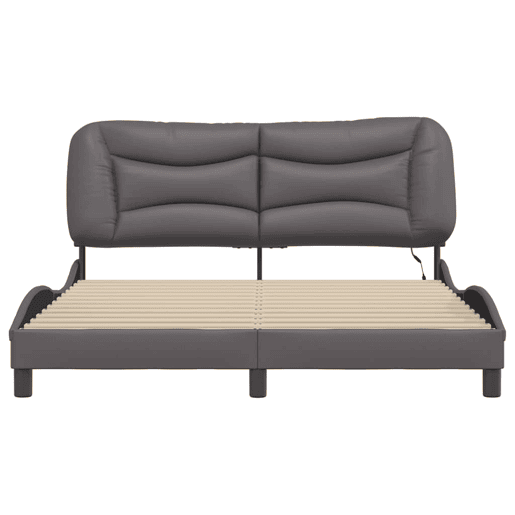 Estrutura de Cama de casal moderno com LED - 160x200cm cinza