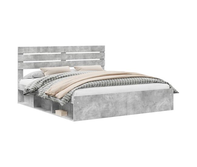 Estructura de cama doble matrimonial - concreto 180 x 200 cm madera de pino macizo