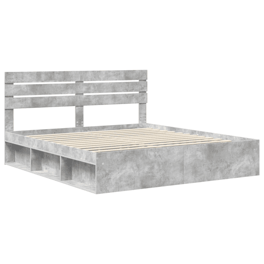 Estrutura de Cama de casal para adultos com cabeceira Concreto 180 x 200 cm
