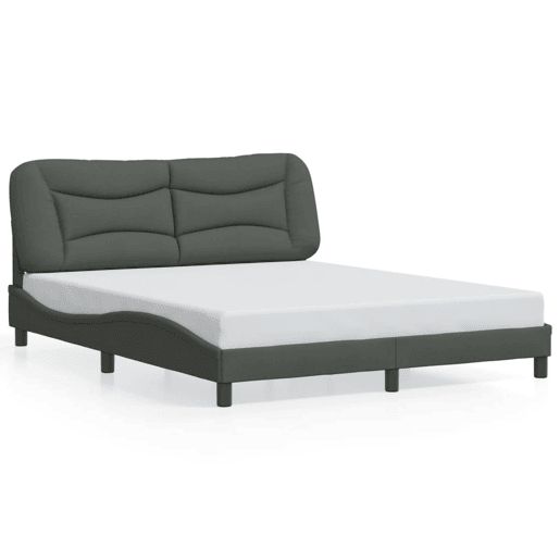 Estrutura de Cama de casal moderno com LED - 160x200 cm tecido