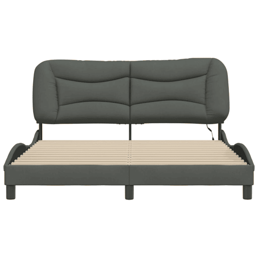 Estrutura de Cama de casal moderno com LED - 160x200 cm tecido