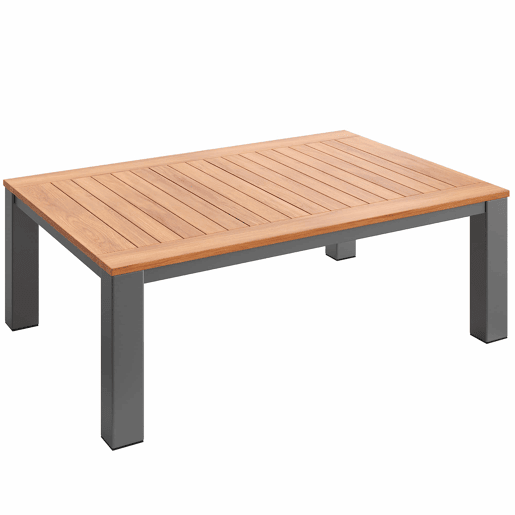 Conjunto de mobiliário de exterior modular - combinação livre, estrutura metálica robusta, almofadas respiráveis e mesas de madeira - cinzento