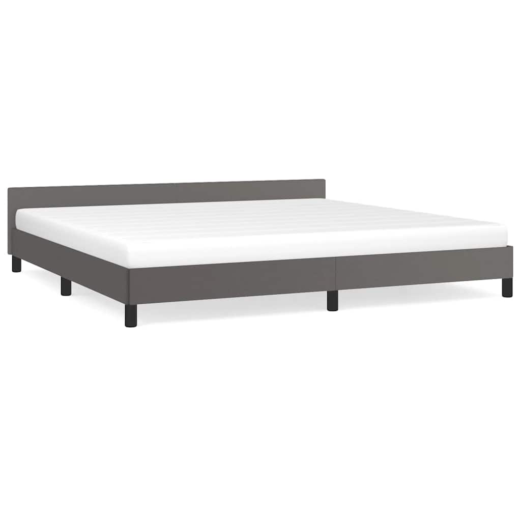 Estructura de cama doble matrimonial con cabecero - gris 200x200 cm