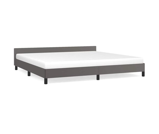 Estructura de cama doble matrimonial con cabecero - gris 200x200 cm