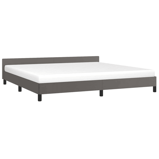 Estrutura Cama de casal para adultos c cabeceira sem colchão 200x200 cm cinzento