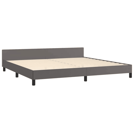 Estrutura Cama de casal para adultos c cabeceira sem colchão 200x200 cm cinzento