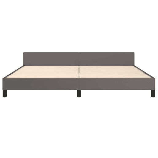 Estrutura Cama de casal para adultos c cabeceira sem colchão 200x200 cm cinzento