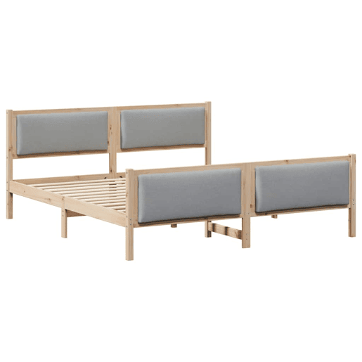 Estrutura De Cama De Casal Simple King Size - Cinzento-claro 180 x 200 cm tecido