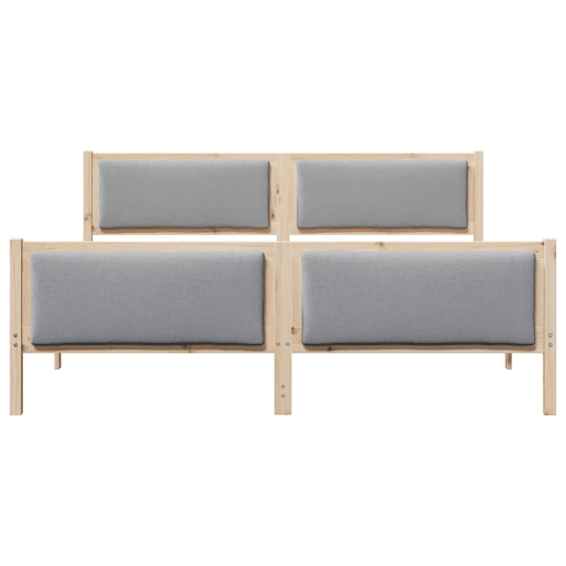 Estrutura De Cama De Casal Simple King Size - Cinzento-claro 180 x 200 cm tecido