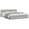 Estrutura Cama de casal moderno com cabeceira 180x200 cm cinzento sonoma