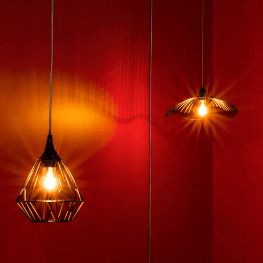 Luminária de teto pendente de metal