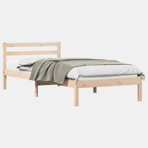 Estrutura de cama de solteiro para adultos com cabeceira Castanho 215,5 x 95,5 x 69,5 cm