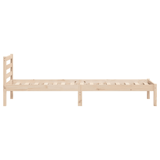 Estrutura de cama de solteiro para adultos com cabeceira Castanho 215,5 x 95,5 x 69,5 cm