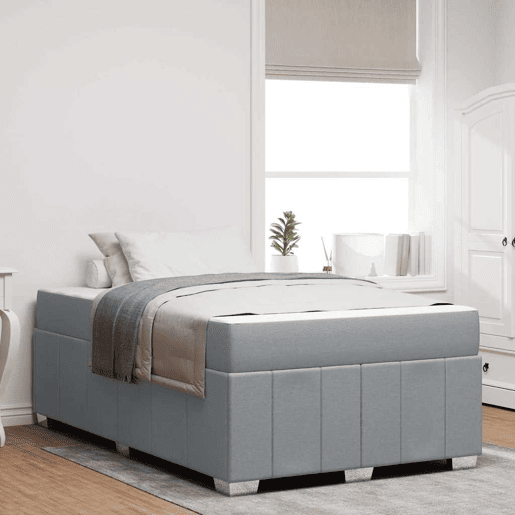 Estrutura De Cama De Solteiro Simple - Cinzento-claro 120 x 190 cm tecido