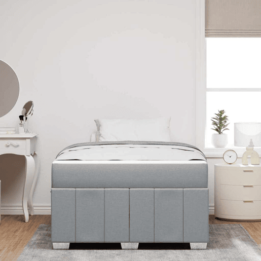 Estrutura De Cama De Solteiro Simple - Cinzento-claro 120 x 190 cm tecido