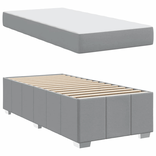 Estrutura De Cama De Solteiro Simple - Cinzento-claro 120 x 190 cm tecido