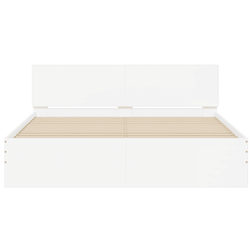 Estrutura de Cama de casal moderno com cabeceira 150x200 cm branco Estrutura de Cama de casal moderno com cabeceira 150x200 cm branco