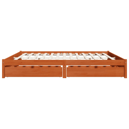 Estrutura da Cama de casal moderno com gaveta - Marrom Cera 180 x 200 cm