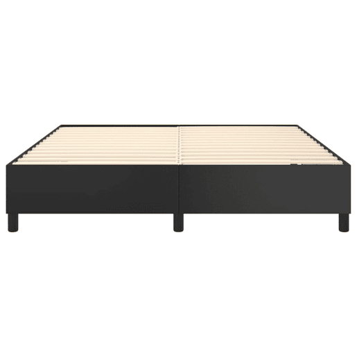 Estrutura de Cama de casal moderno com molas 160x200 cm couro artificial preto