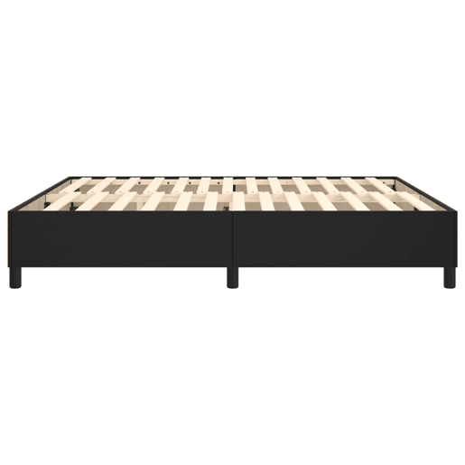 Estrutura de Cama de casal moderno com molas 160x200 cm couro artificial preto