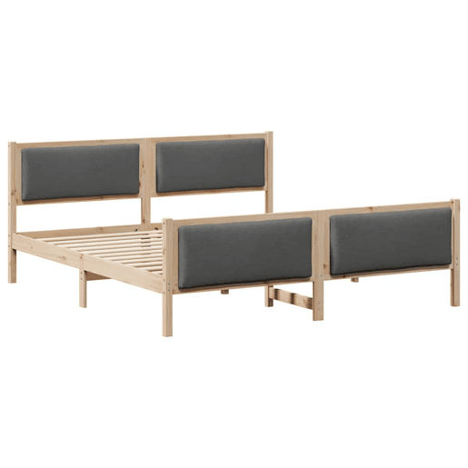 Estrutura De Cama De Casal Moderno - Cinza Escuro 180 x 200 cm tecido