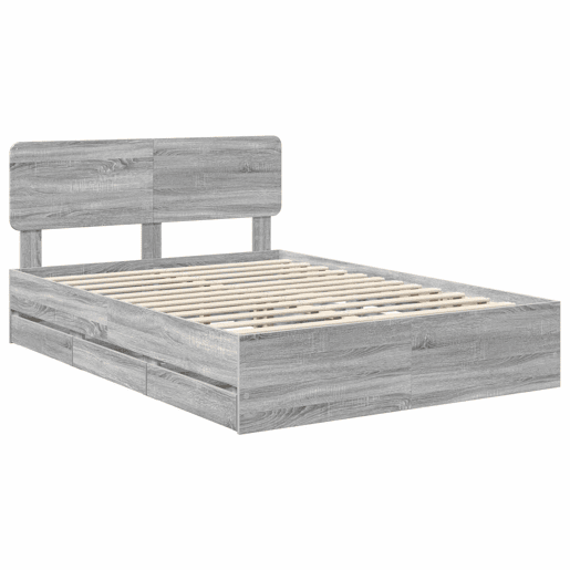 Estrutura da Cama de casal simple com cabeceira Sonoma cinza 150 x 200 cm