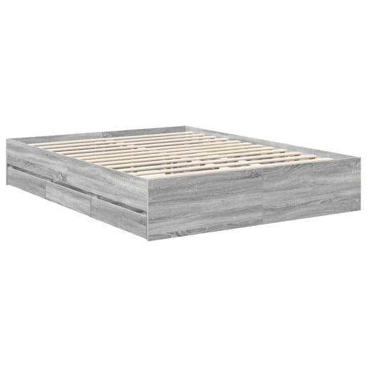 Estrutura da Cama de casal simple com cabeceira Sonoma cinza 150 x 200 cm