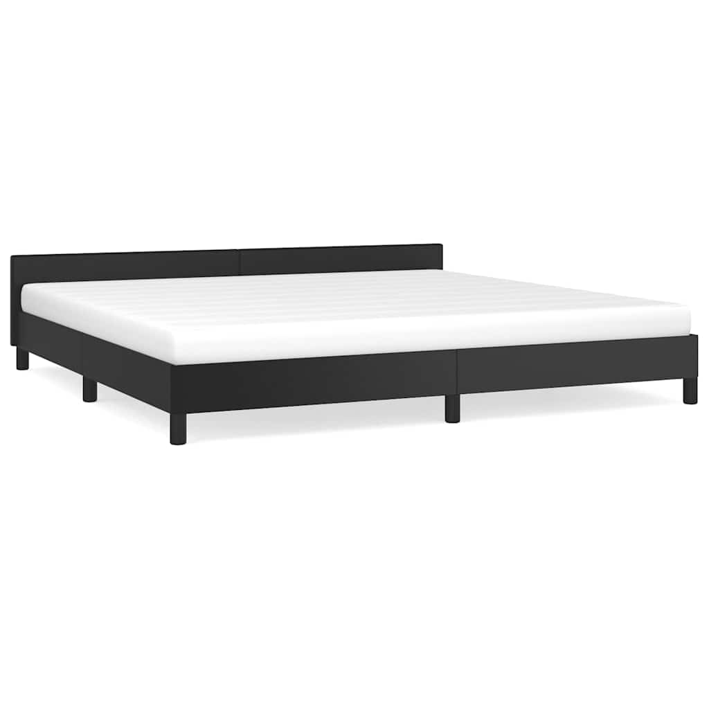 Estructura de cama doble matrimonial con cabecero - negro 200x200 cm