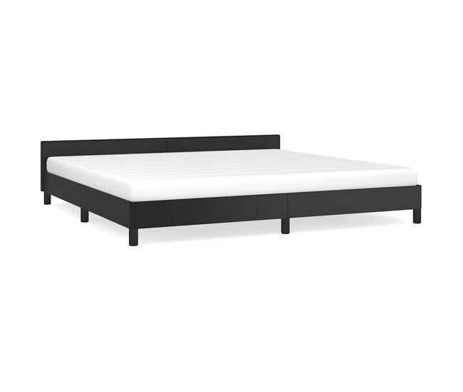Estructura de cama doble matrimonial con cabecero - negro 200x200 cm