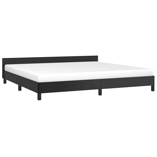 Estrutura Cama de casal para adultos c cabeceira sem colchão 200x200 cm preto