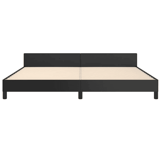 Estrutura Cama de casal para adultos c cabeceira sem colchão 200x200 cm preto
