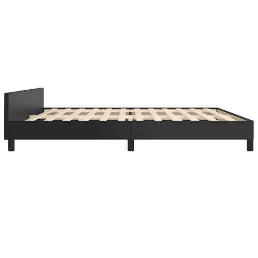 Estrutura Cama de casal para adultos c cabeceira sem colchão 200x200 cm preto