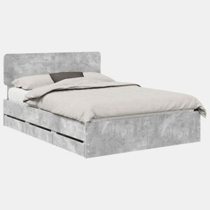 Estrutura da Cama de casal simple com cabeceira Cinzento Concreto 150 x 200 cm