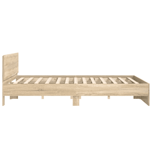 Estrutura de Cama de casal para adultos com cabeceira 200x200 cm carvalho sonoma Estrutura de Cama de casal para adultos com cabeceira 200x200 cm carvalho sonoma