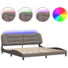 Estrutura de Cama de casal moderno com LED - 200x200 cm tecido