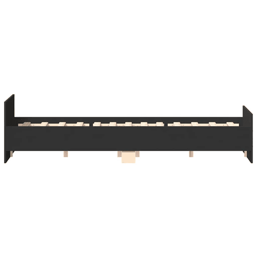 Estrutura de Cama de casal para adultos c painéis cabeceira e pés 150x200 cm preto Estrutura de Cama de casal para adultos c painéis cabeceira e pés 150x200 cm preto