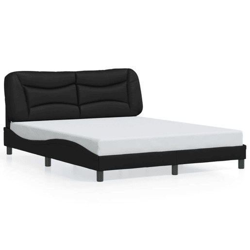 Estrutura de Cama de casal moderno com LED - 160x200cm preto
