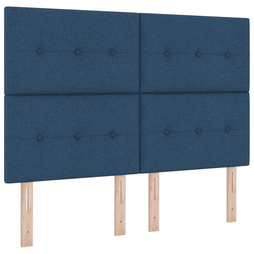 Estrutura da Cama de casal simple com cabeceira Azul 160 x 200 cm tecido