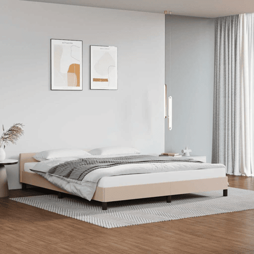 Estrutura Cama de casal para adultos c cabeceira sem colchão 180x200 cm cappuccino