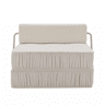 Sofá-cama dobrável de 1 lugar - poltrona convertível, futon, colchão de chão, almofada traseira removível - branco