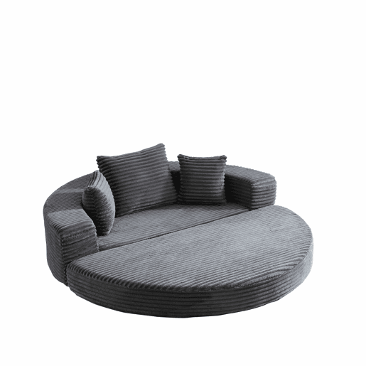 Sofá-cama 2 em 1 - conversível, compacto, com bolsos nos braços - cinzento