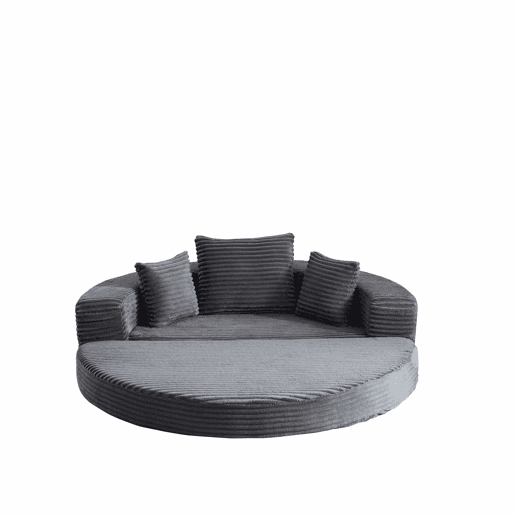 Sofá-cama 2 em 1 - conversível, compacto, com bolsos nos braços - cinzento