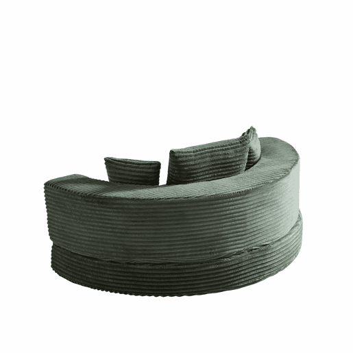 Sofá-cama de 1 lugar - 2 em 1, sofá semicircular e cama redonda - verde Sofá-cama de 1 lugar - 2 em 1, sofá semicircular e cama redonda - verde