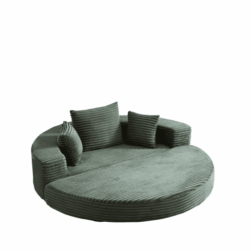 Sofá-cama de 1 lugar - 2 em 1, sofá semicircular e cama redonda - verde Sofá-cama de 1 lugar - 2 em 1, sofá semicircular e cama redonda - verde