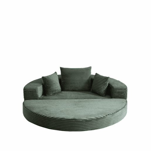 Sofá-cama de 1 lugar - 2 em 1, sofá semicircular e cama redonda - verde Sofá-cama de 1 lugar - 2 em 1, sofá semicircular e cama redonda - verde