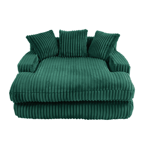 Sofá-cama individual - chão, estilo nuvem, com 3 almofadas - verde esmeralda