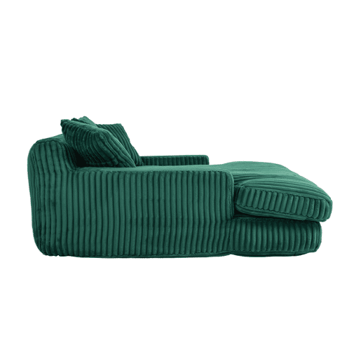 Sofá-cama individual - chão, estilo nuvem, com 3 almofadas - verde esmeralda