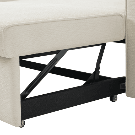 Sofá-cama multifuncional de 2 lugares - com arrumação, porta-copos, porta USB, almofadas - Bege
