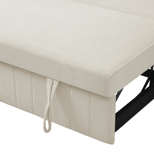Sofá-cama multifuncional de 2 lugares - com arrumação, porta-copos, porta USB, almofadas - Bege