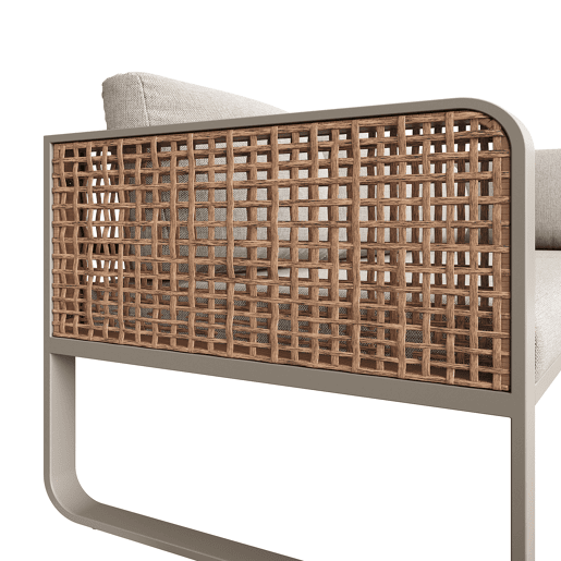 Conjunto de sala de estar para jardim para 6-7 pessoas - Sofá de canto com estrutura em ferro galvanizado, almofadas incluídas - Bege